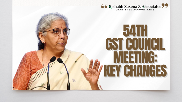 Recommendations during 54th Meeting of the GST Council